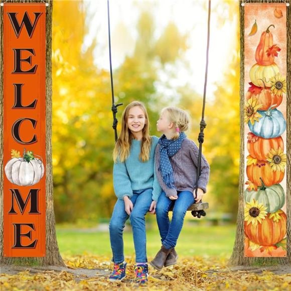 Porch Sign Banners & Door Decorations Yard Indoor Outdoor for Fall- Thanksgiving - Picture 6 of 7